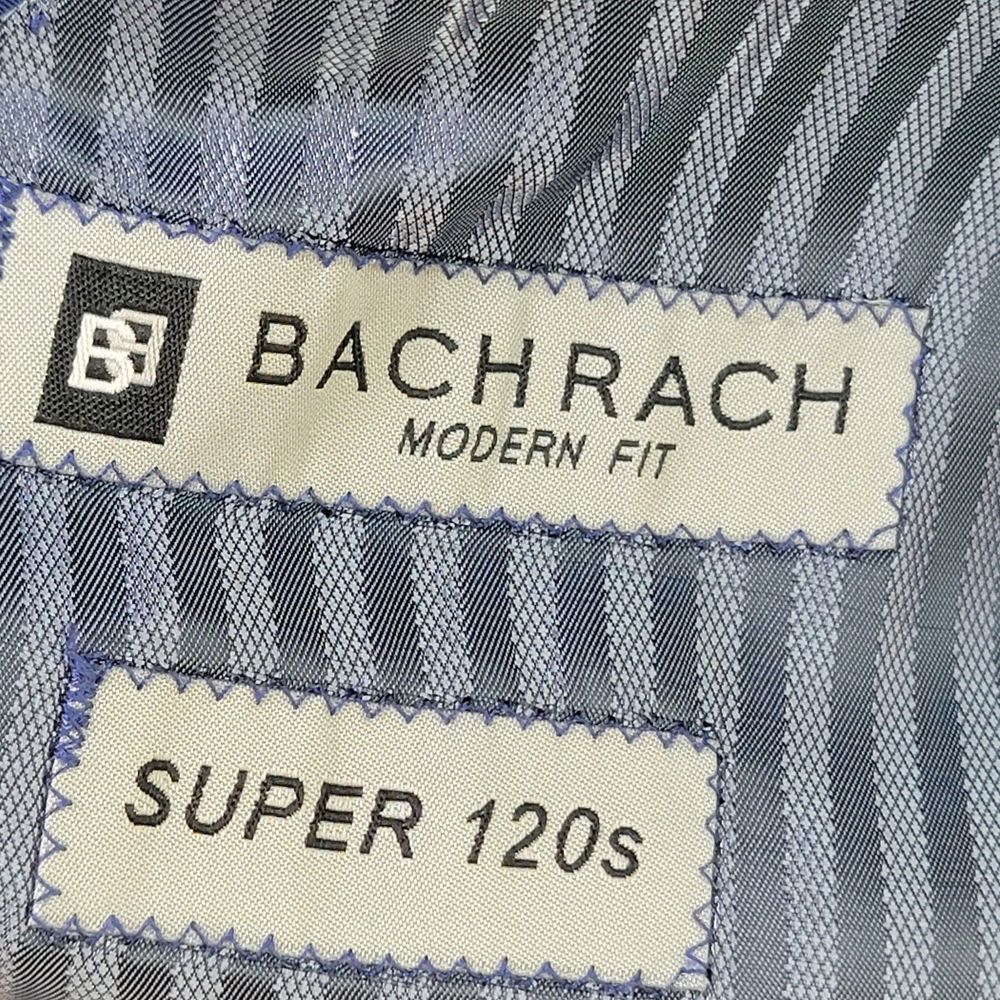 2 Piece Bachrach Super 120's Wool Blend Modern Fit Suit Jacket 40R Pants 36R - Picture 6 of 14